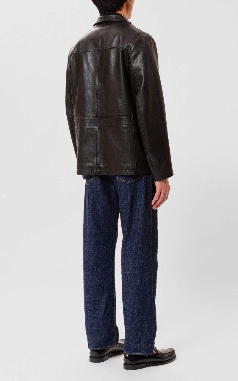 Nudie Jeans Ferry Leather Jacket Black