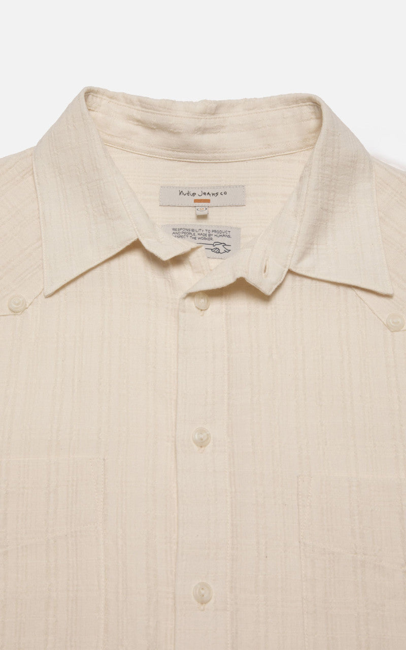 Nudie Jeans Ryan Cuban Shirt Ecru
