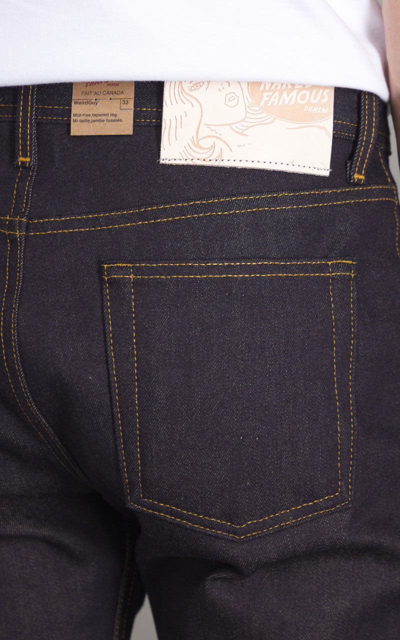 Naked & Famous Denim Weird Guy All Natural Foxfibre® Selvedge Indigo 15oz