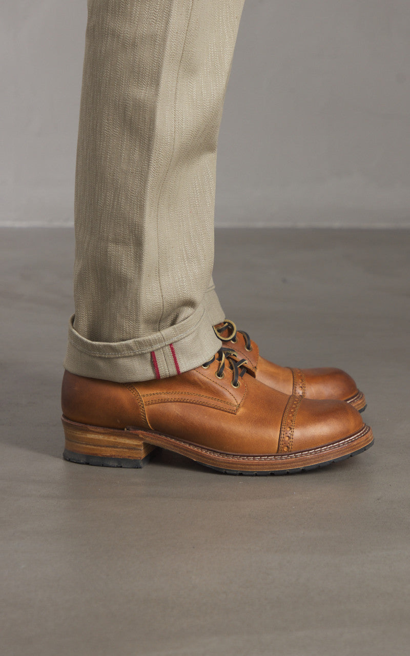 Naked & Famous Denim Weird Guy Smokey Cotton Slub Selvedge Taupe 16oz
