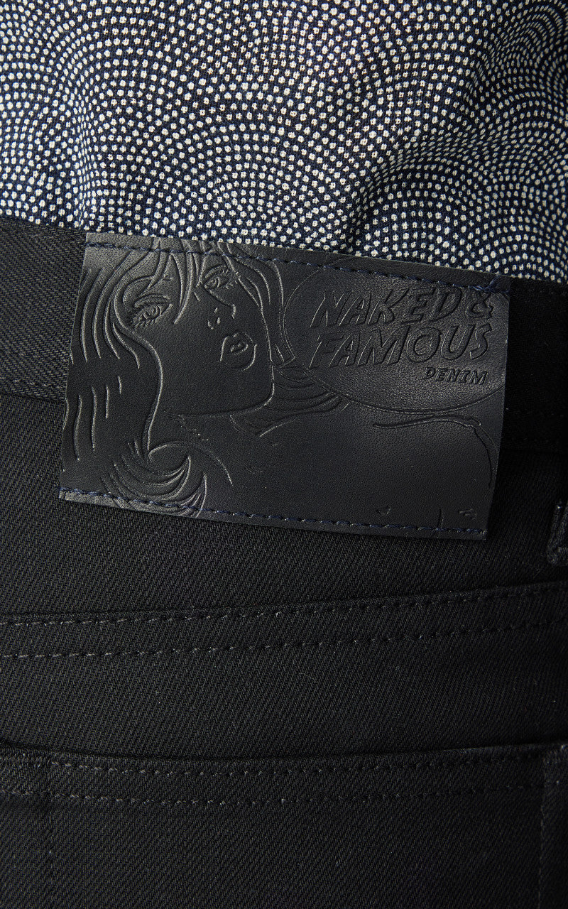 Naked & Famous Denim Weird Guy Solid Black Selvedge Black 13oz