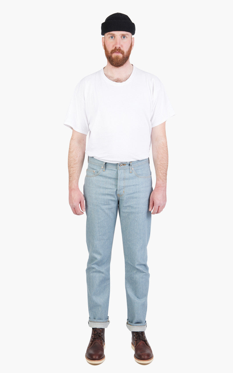 Naked & Famous Denim Weird Guy Lightweight Recycled Selvedge Stone Blue