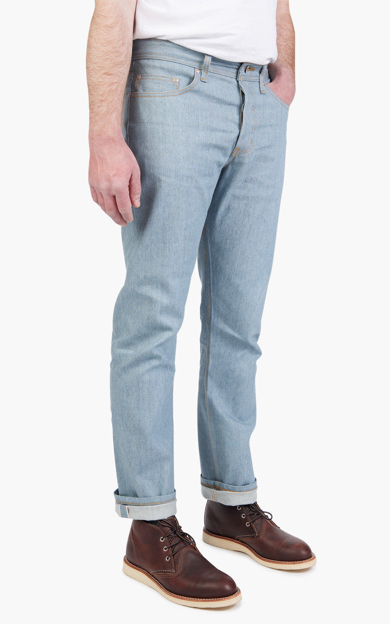 Naked & Famous Denim Weird Guy Lightweight Recycled Selvedge Stone Blue