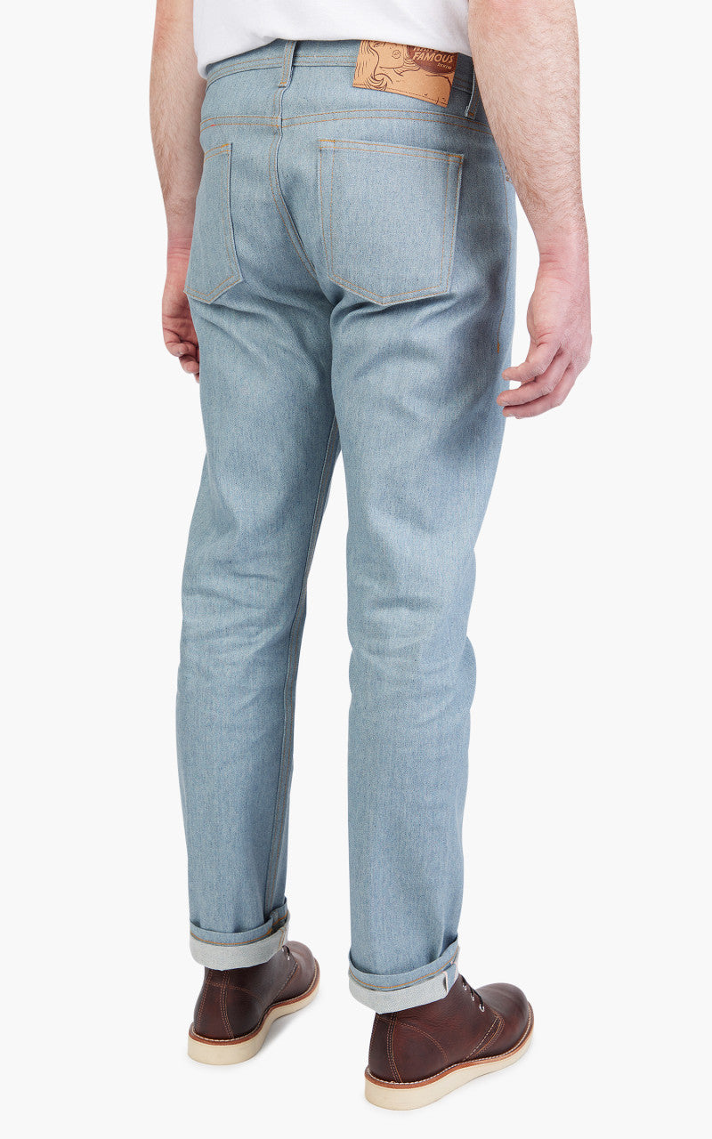 Naked & Famous Denim Weird Guy Lightweight Recycled Selvedge Stone Blue