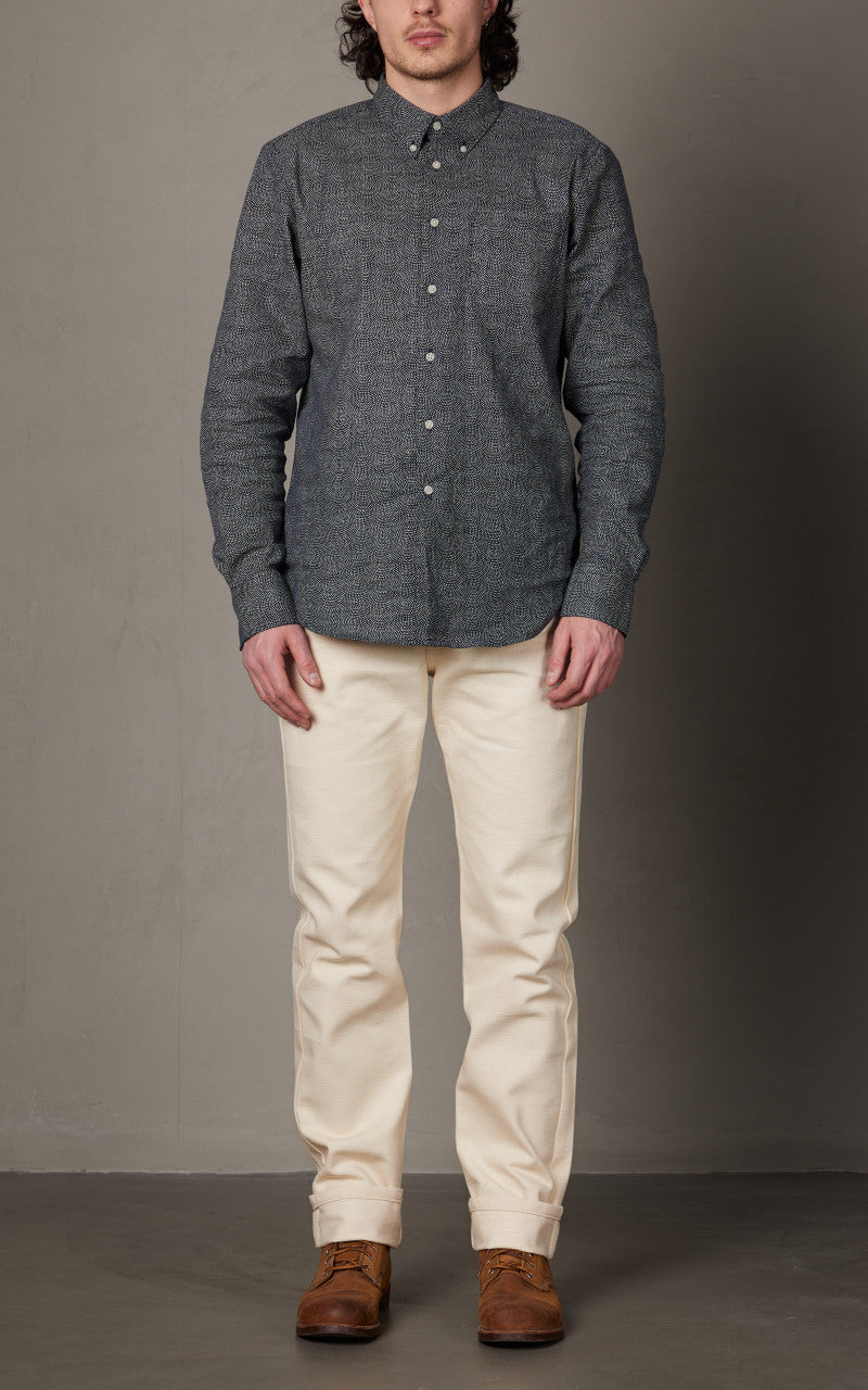 Naked & Famous Denim Weird Guy Undyed Frankenstein Denim Ecru