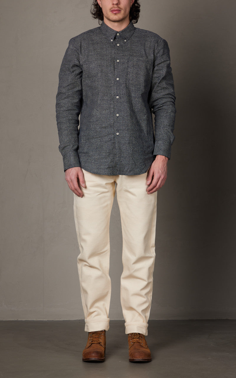 Naked & Famous Denim Easy Guy Undyed Frankenstein Denim Ecru