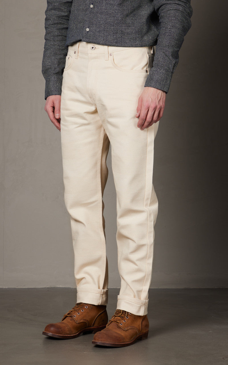 Naked & Famous Denim Easy Guy Undyed Frankenstein Denim Ecru