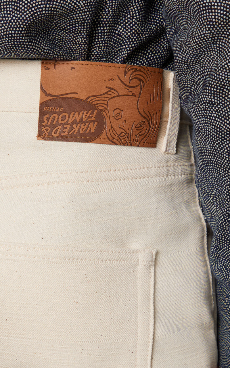 Naked & Famous Denim Easy Guy Undyed Frankenstein Denim Ecru