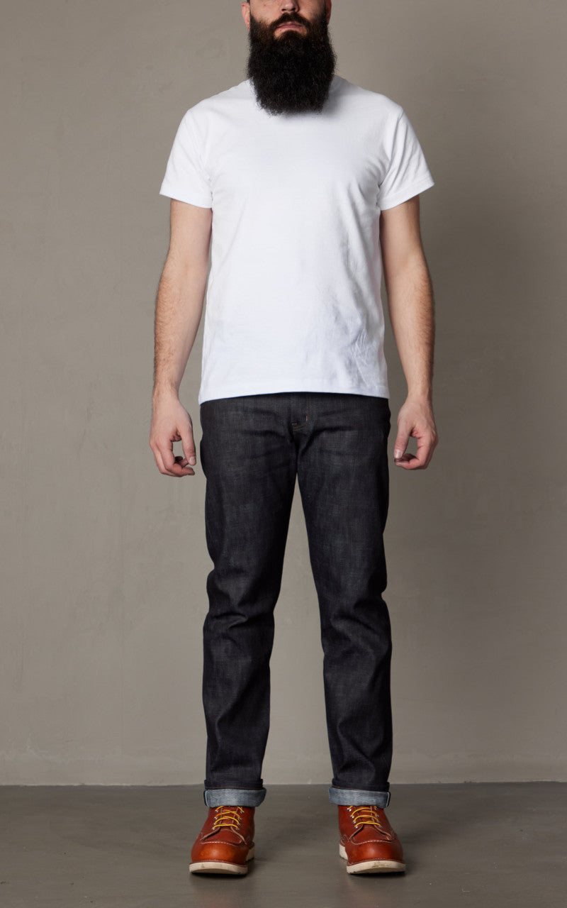 Naked & Famous Denim Weird Guy Broken Twill Slub Stretch Selvedge Indigo