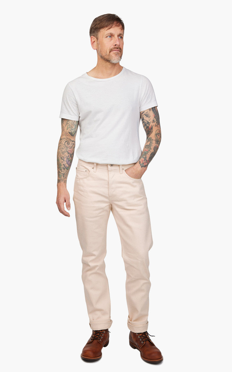 Naked & Famous Denim Weird Guy All Natural Organic Cotton Ecru