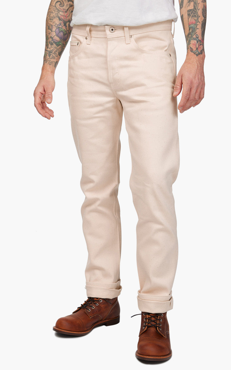 Naked & Famous Denim Weird Guy All Natural Organic Cotton Ecru