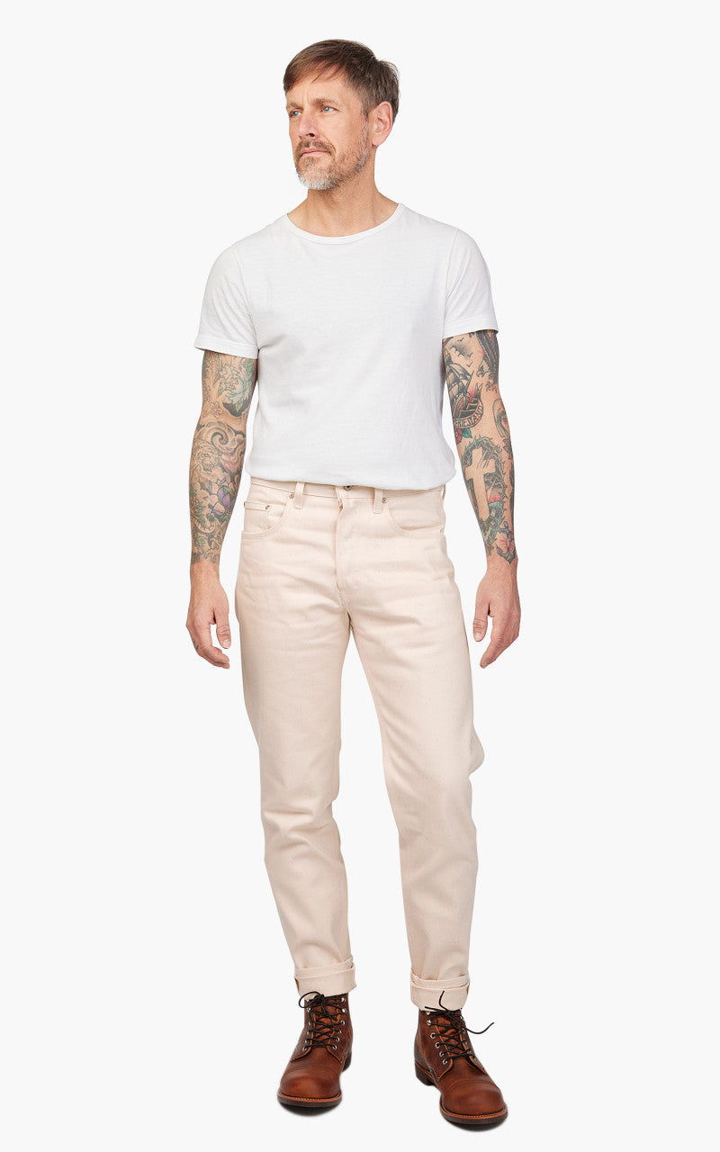 Naked & Famous Denim Easy Guy All Natural Organic Cotton Ecru