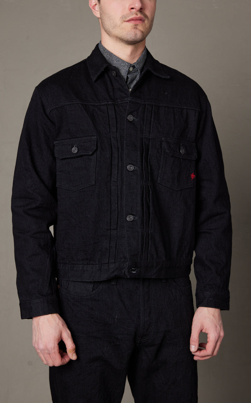 Naked & Famous Denim Heritage Denim Jacket MIJ13 Okayama Spirit Kuro 16oz