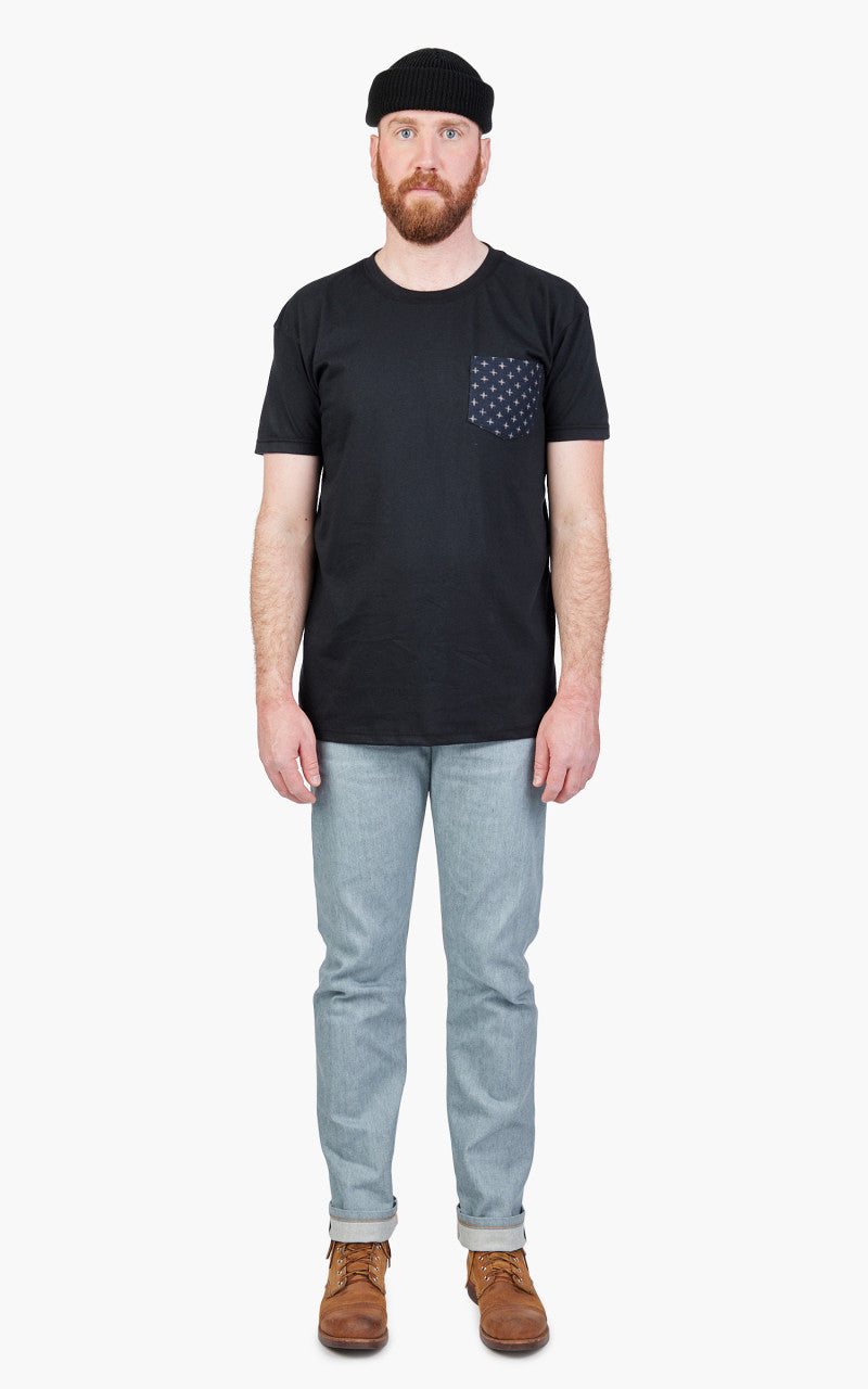 Naked & Famous Denim Pocket Tee Kimono Plus Black