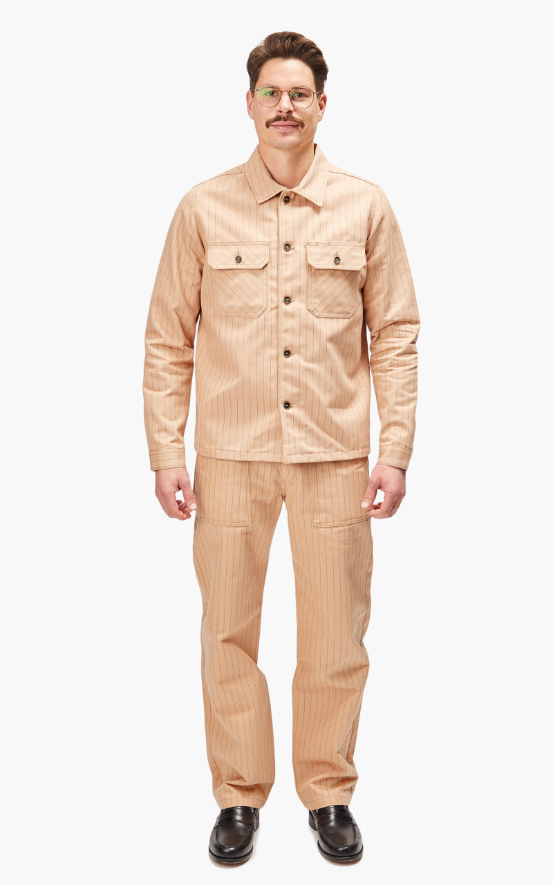 Naked & Famous Denim Work Shirt Repro Workwear Twill Peach
