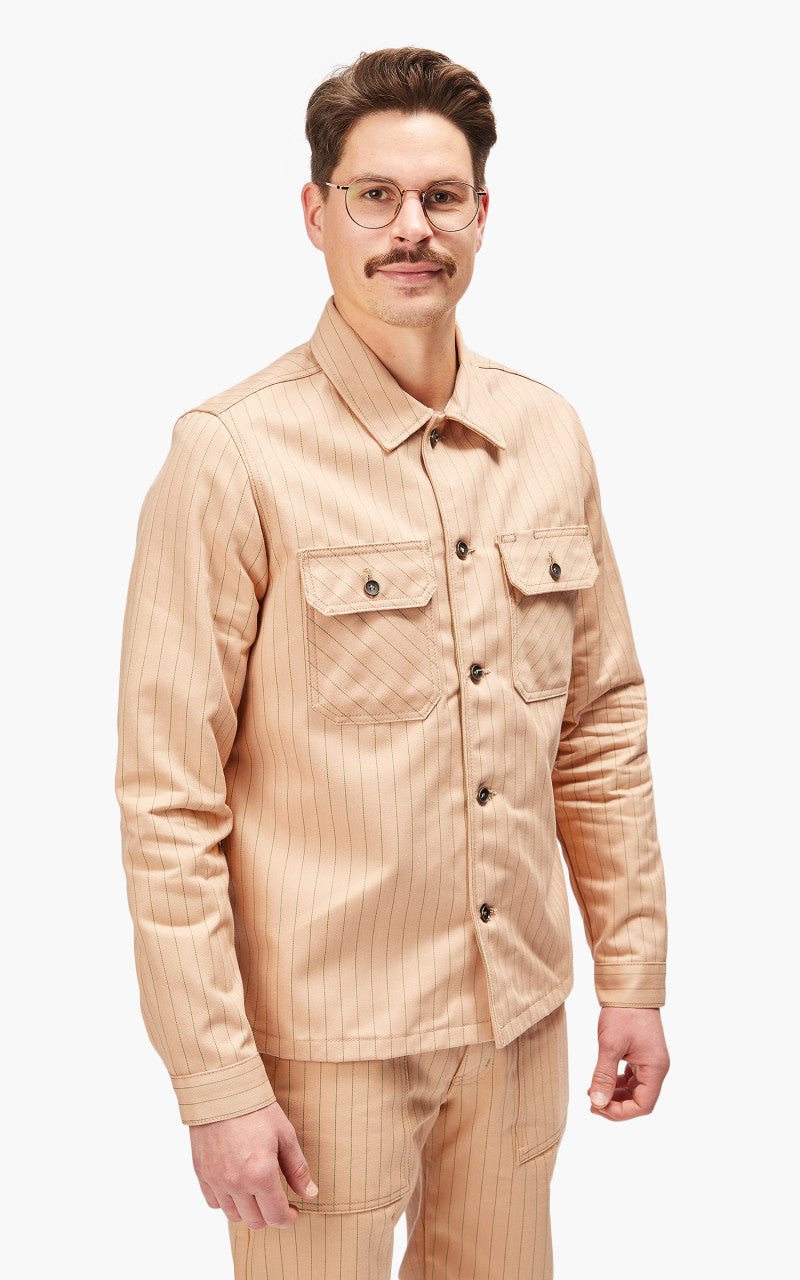Naked & Famous Denim Work Shirt Repro Workwear Twill Peach