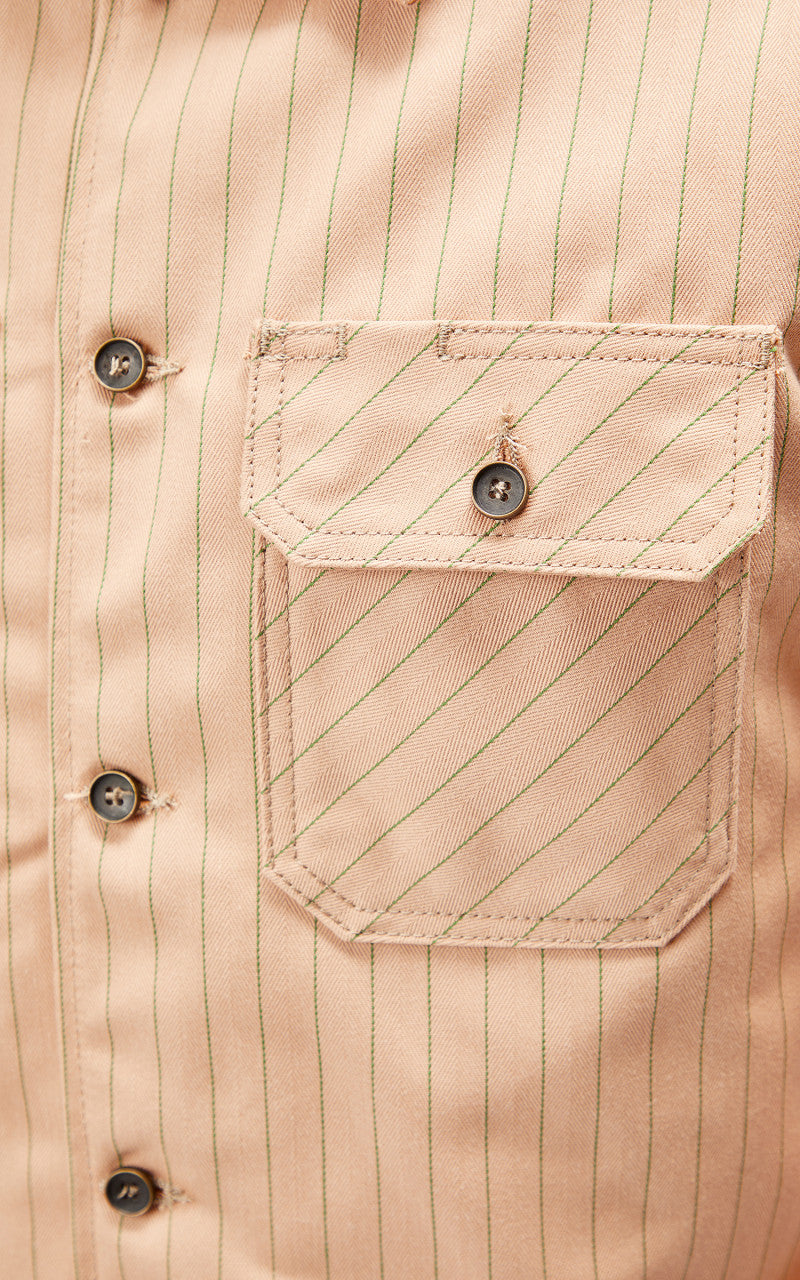 Naked & Famous Denim Work Shirt Repro Workwear Twill Peach