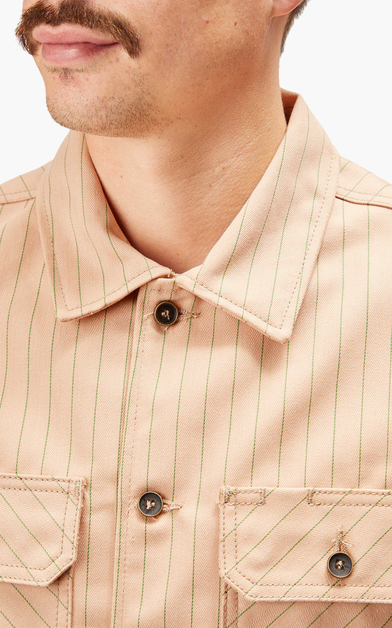Naked & Famous Denim Work Shirt Repro Workwear Twill Peach
