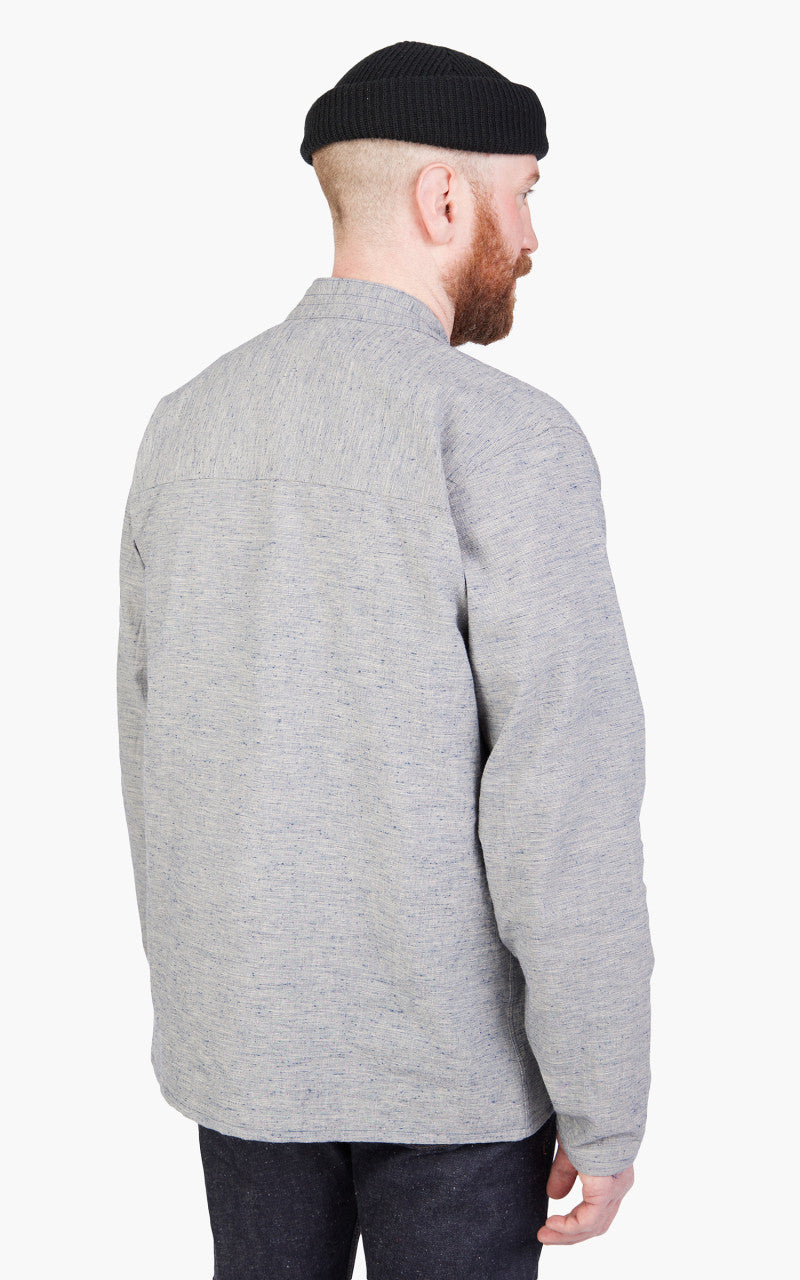 Naked & Famous Denim Kimono Shirt Linen Cotton Nep Blue