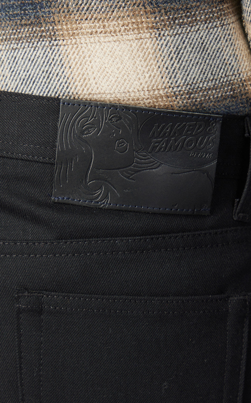 Naked & Famous Denim Easy Guy Solid Black Selvedge Black 13oz