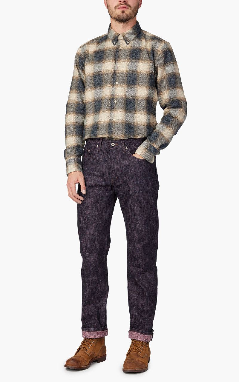 Naked & Famous Denim Weird Guy 15th Anniversary Denim Indigo x Red/White