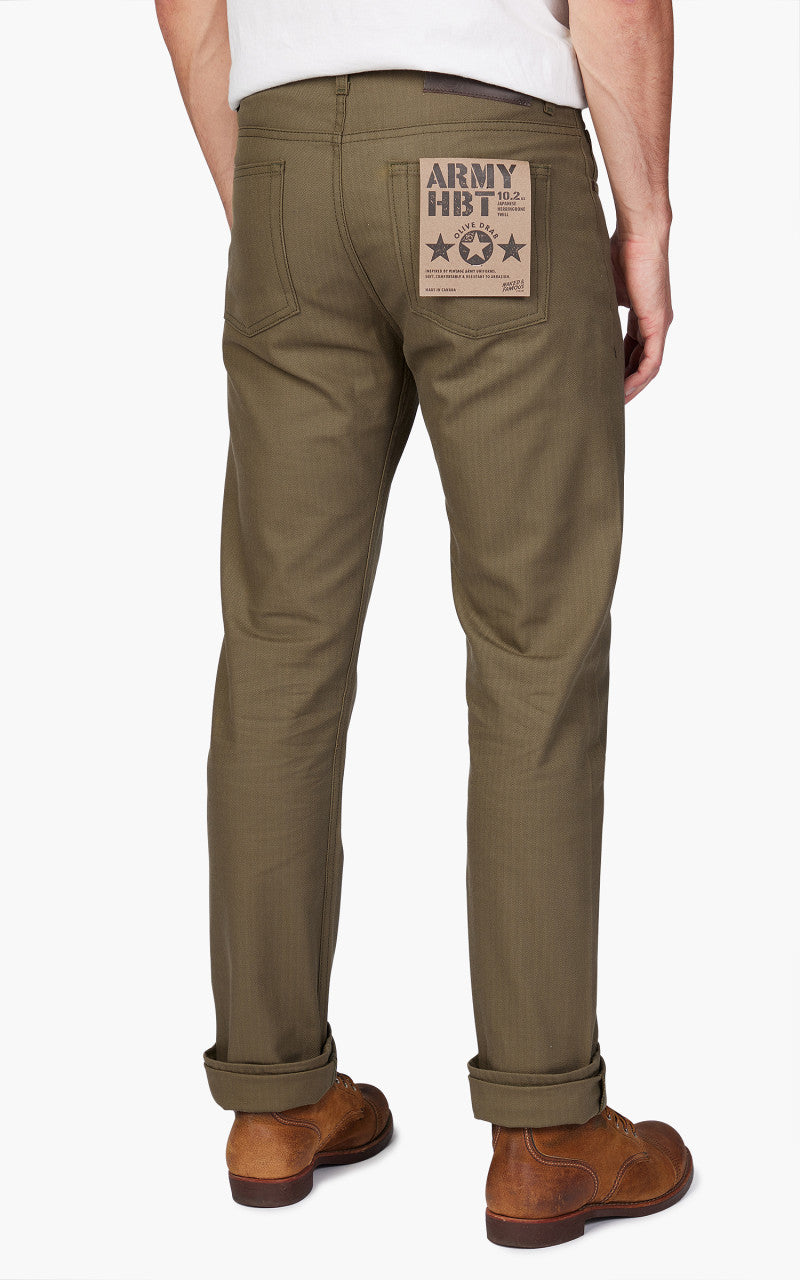 Naked & Famous Denim Weird Guy Army HBT Olive Drab