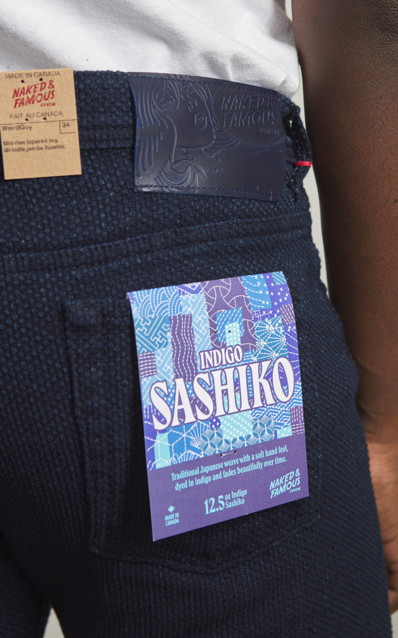 Naked & Famous Denim Weird Guy Indigo Sashiko 12.5oz
