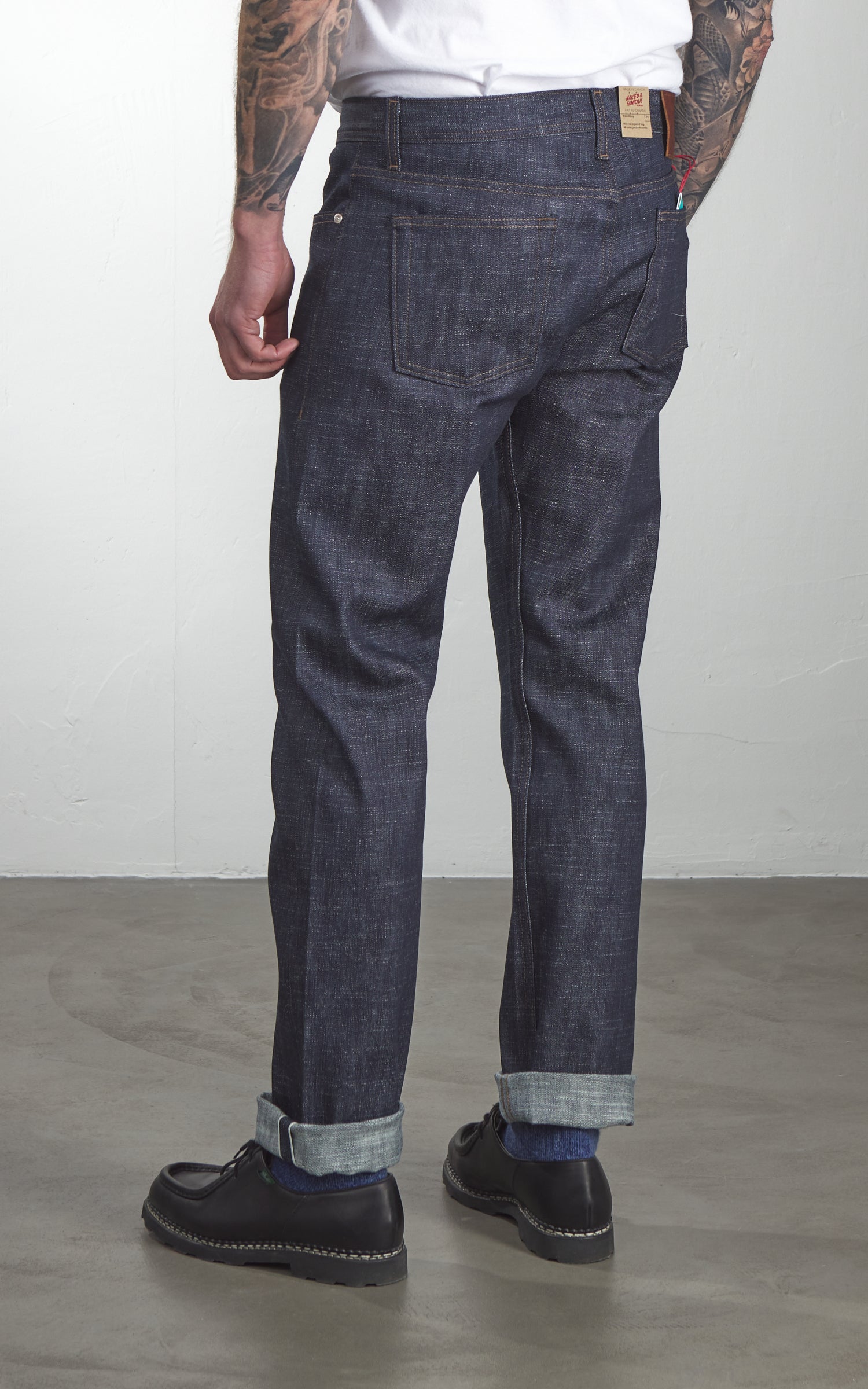 Naked & Famous Denim Weird Guy Greencast Stretch Selvedge Indigo 12.5oz