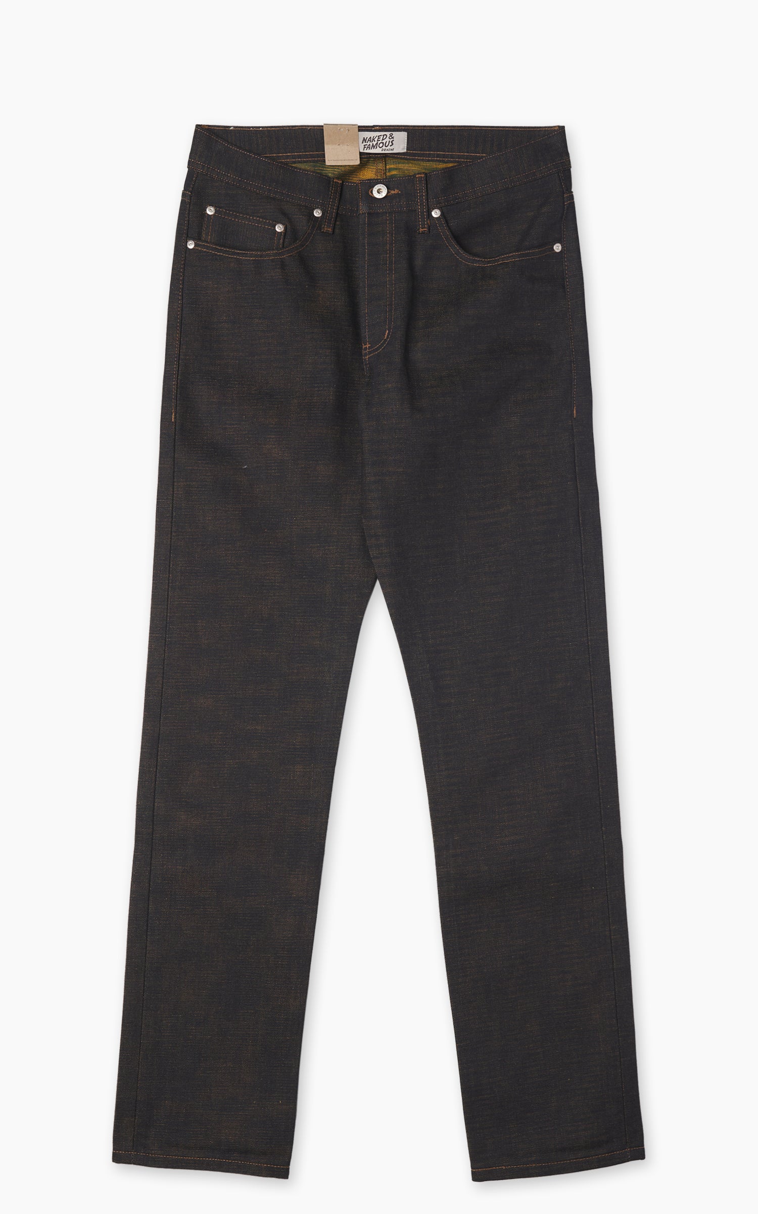 Naked & Famous Denim Weird Guy Citrus Kasuri Selvedge Indigo 14oz