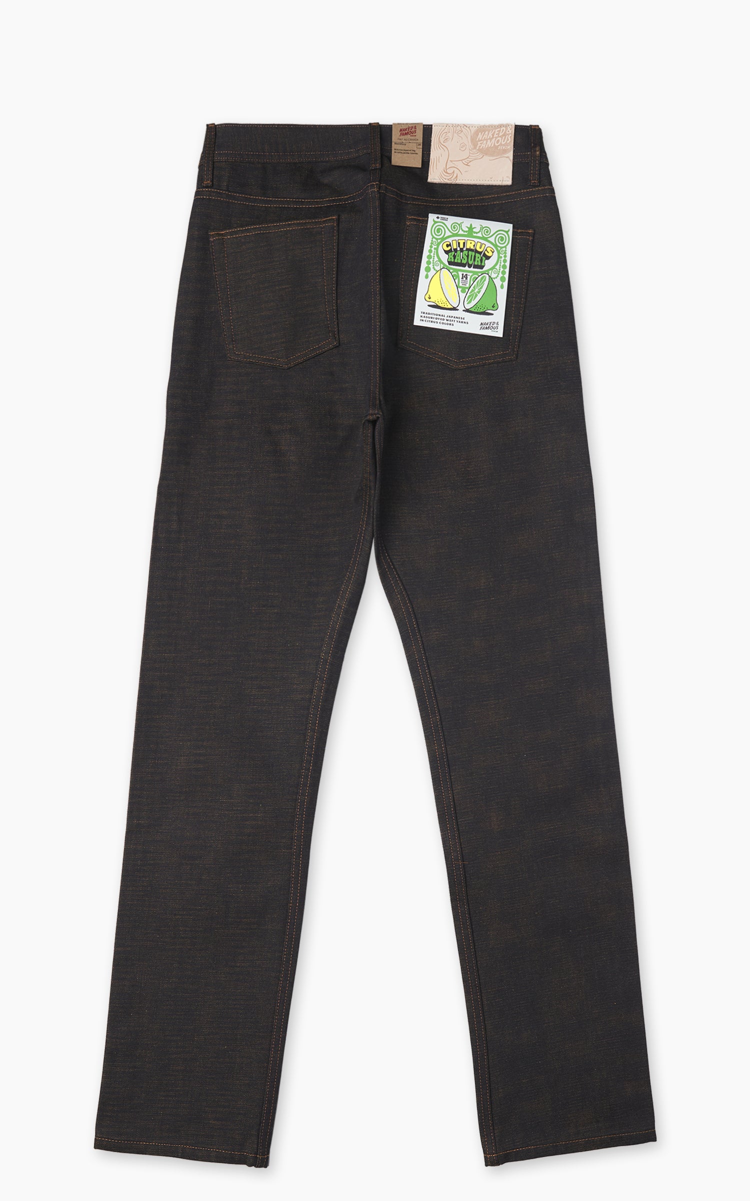 Naked & Famous Denim Weird Guy Citrus Kasuri Selvedge Indigo 14oz