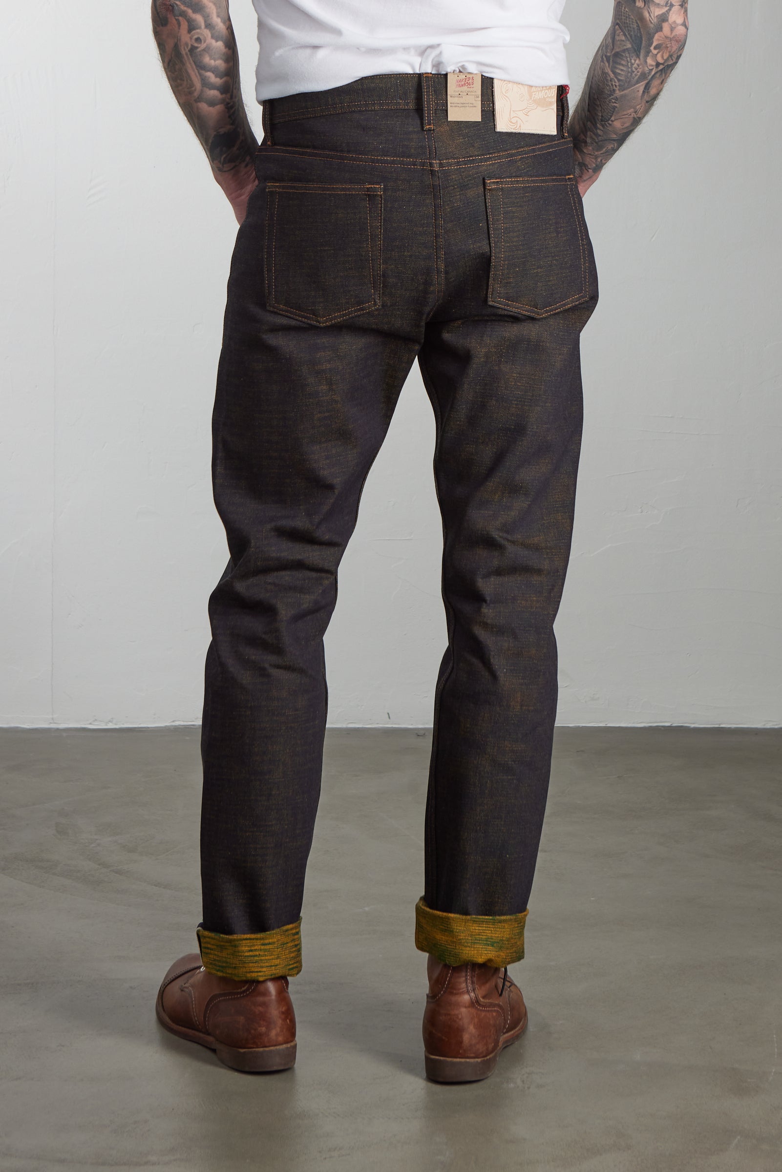 Naked & Famous Denim Weird Guy Citrus Kasuri Selvedge Indigo 14oz