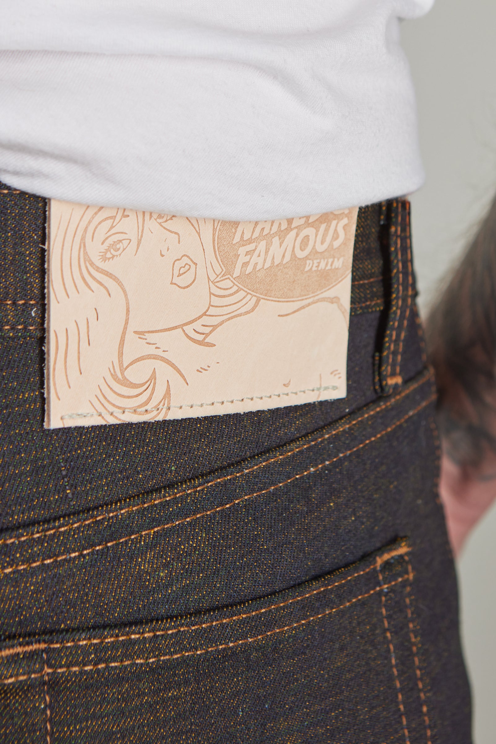 Naked & Famous Denim Weird Guy Citrus Kasuri Selvedge Indigo 14oz