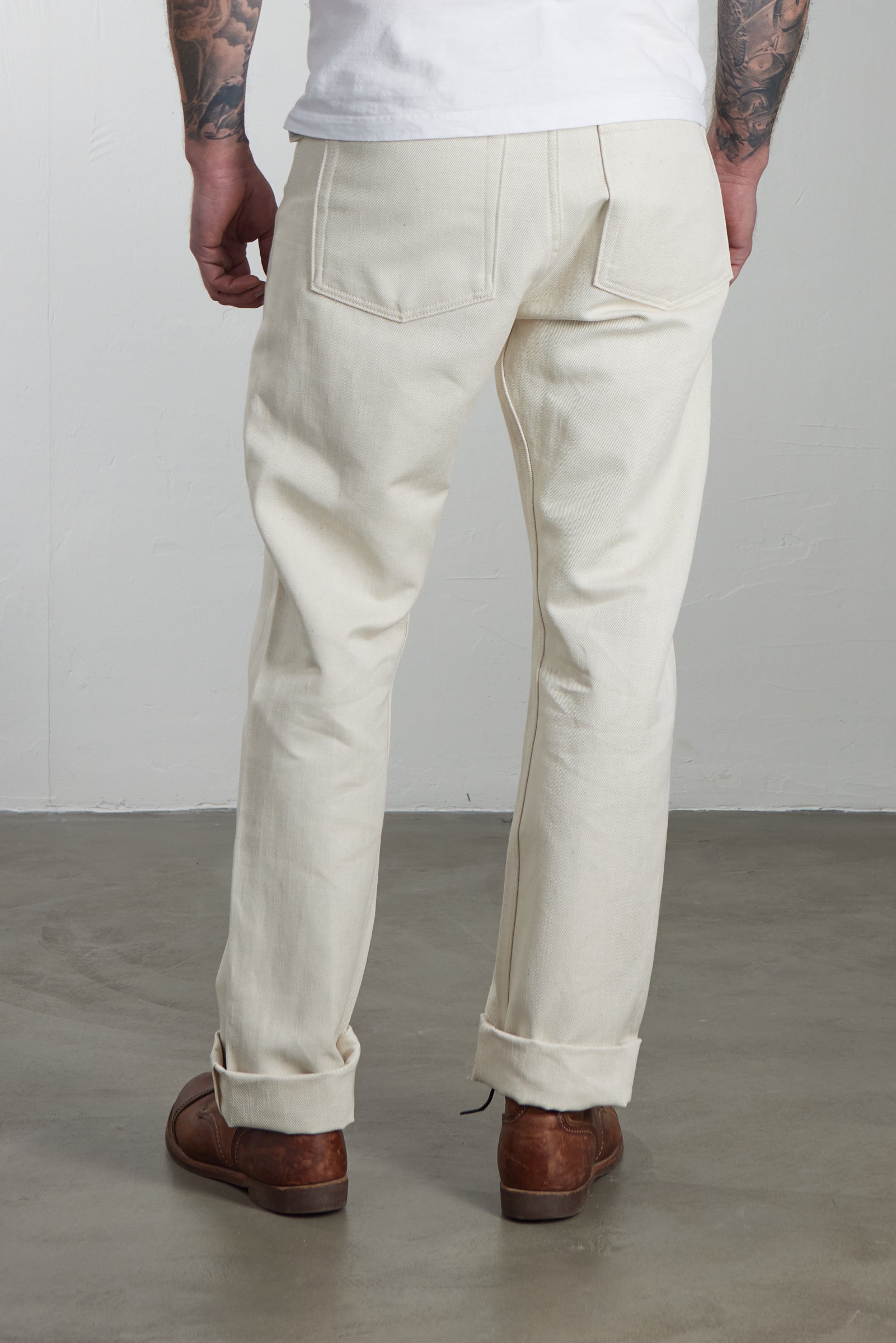 Naked & Famous Denim True Guy Tabi Selvedge Off White 11.5oz