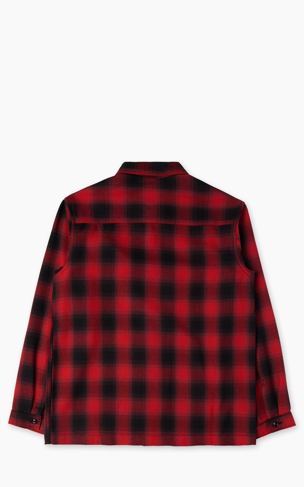 Naked & Famous Work Shirt Trippy Ombre Plaid Red