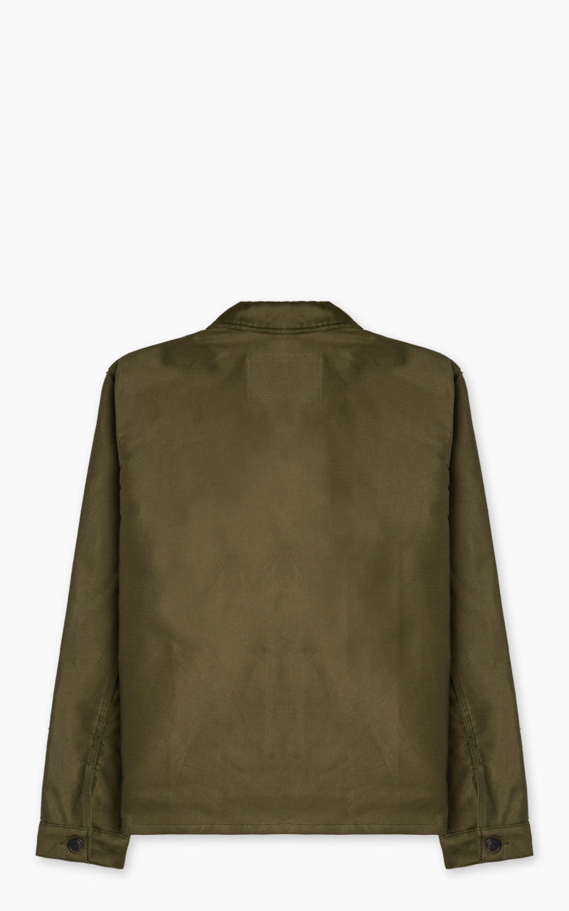 Naked & Famous Denim Zip Jacket Brushed Jungle Cloth Army