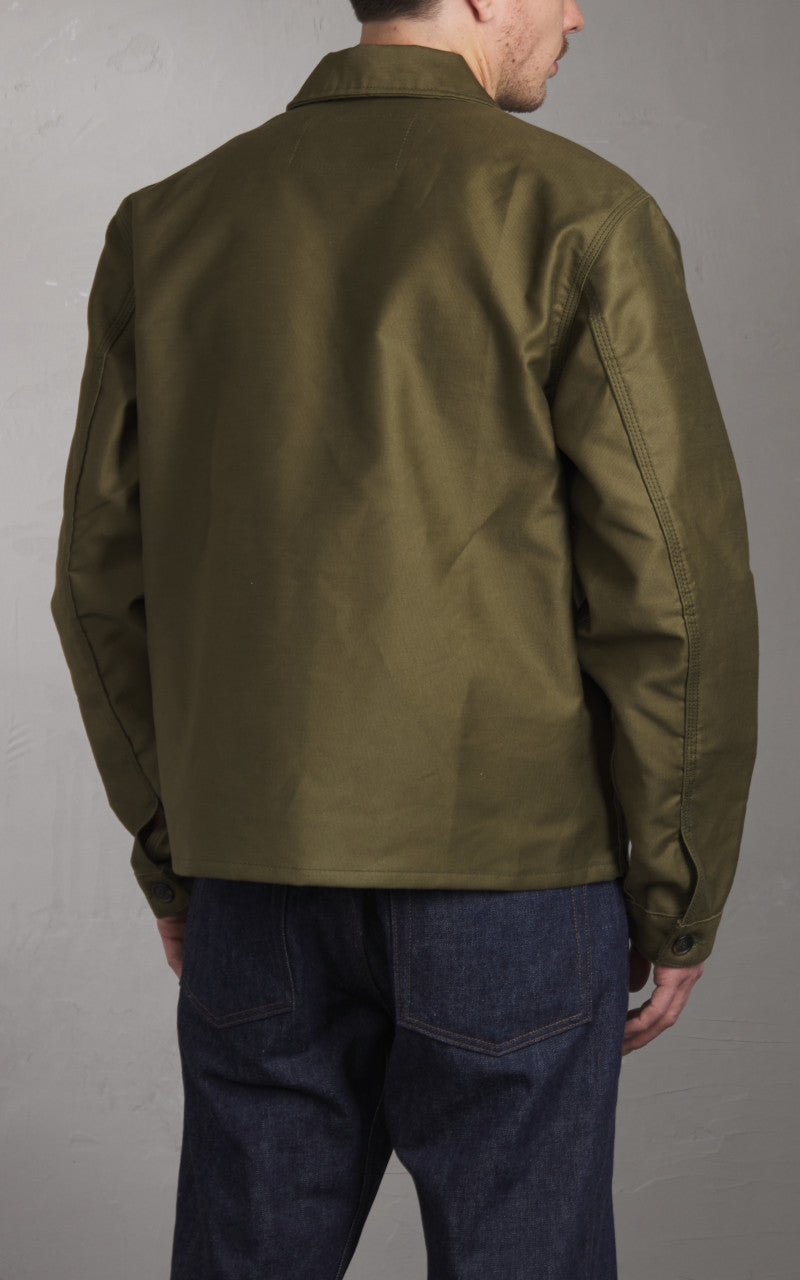 Naked & Famous Denim Zip Jacket Brushed Jungle Cloth Army