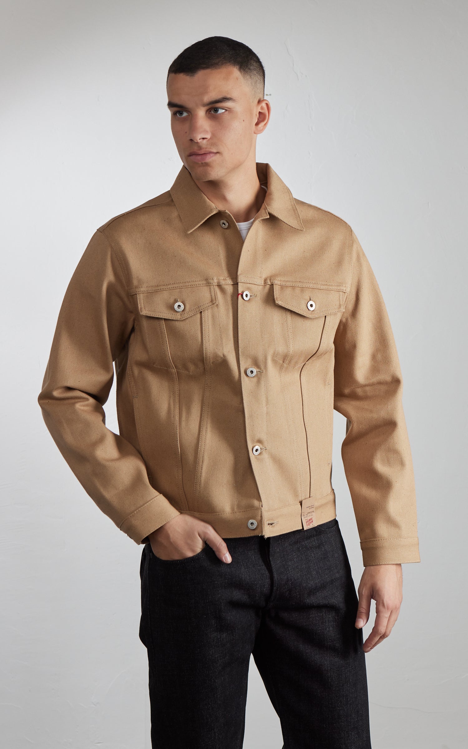 Naked & Famous Denim Denim Jacket Brown Fox Selvedge Brown 13oz