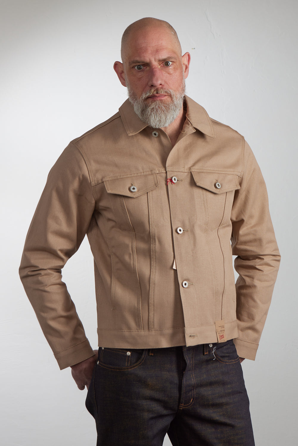 Naked & Famous Denim Denim Jacket Selvedge Slacks Beige 10oz