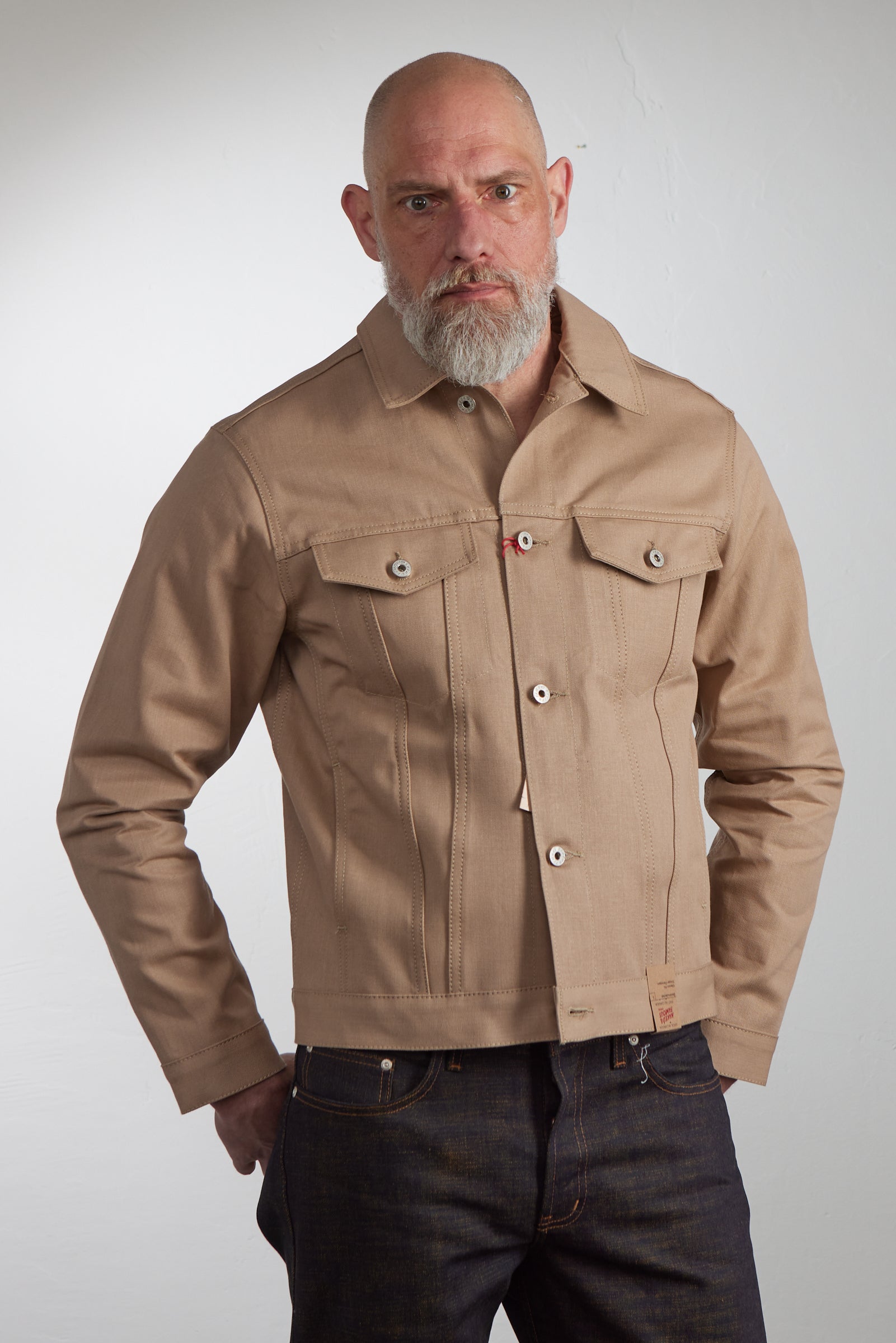 Naked & Famous Denim Denim Jacket Selvedge Slacks Beige 10oz