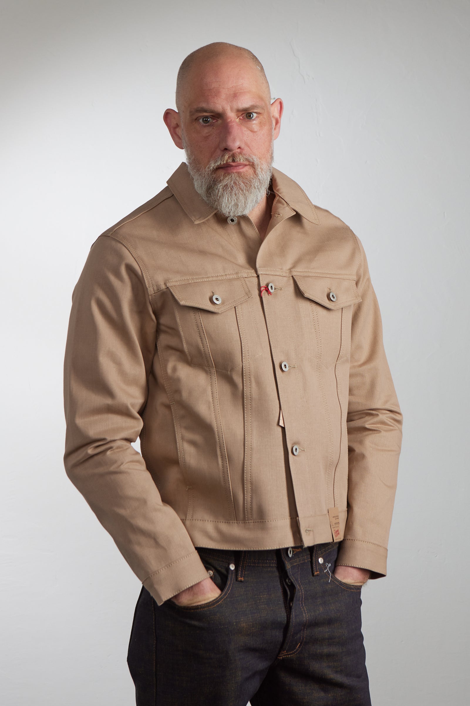 Naked & Famous Denim Denim Jacket Selvedge Slacks Beige 10oz