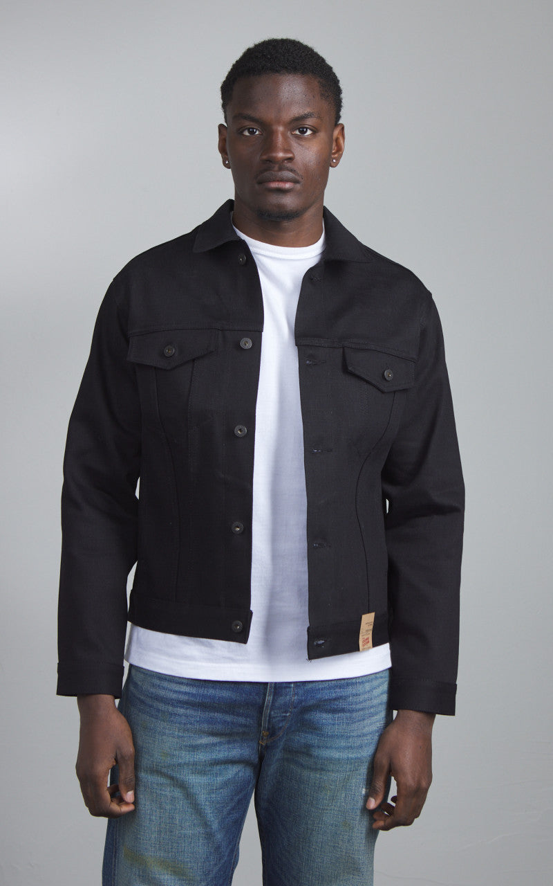 Naked & Famous ブラックデニムジャケット Naked & Famous Denim Denim Jacket Solid Black Selvedge 13oz