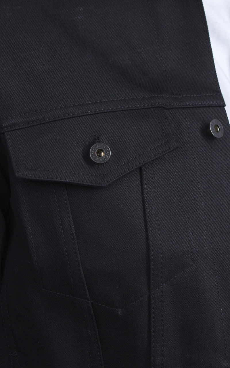 Naked & Famous Denim Denim Jacket Solid Black Selvedge 13oz