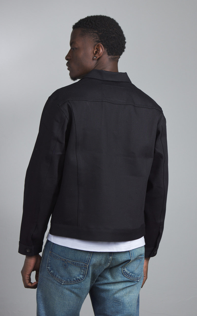 Naked & Famous Denim Denim Jacket Solid Black Selvedge 13oz