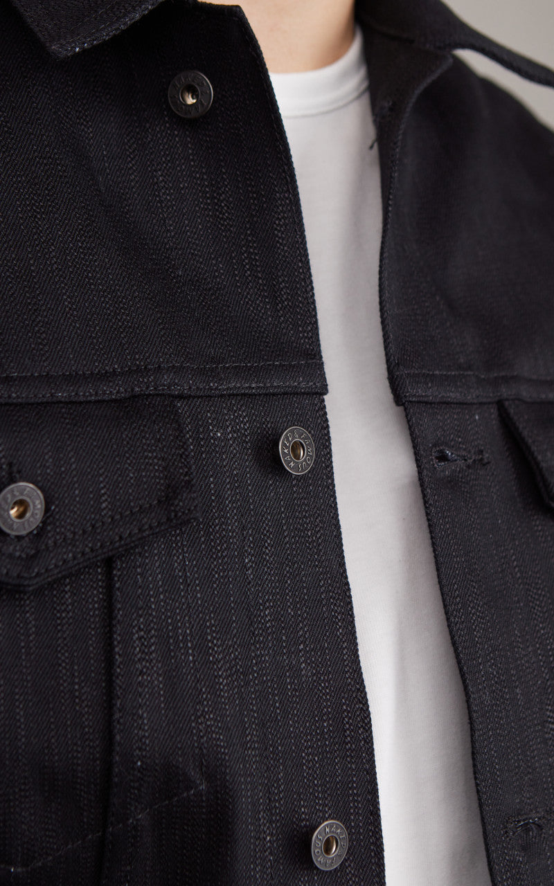Naked & Famous Denim Denim Jacket Shinigami Selvedge Black 18oz