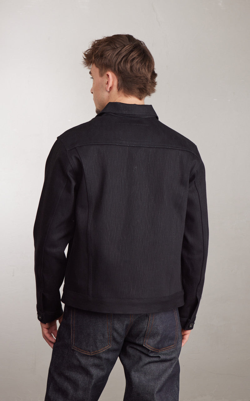 Naked & Famous Denim Denim Jacket Shinigami Selvedge Black 18oz