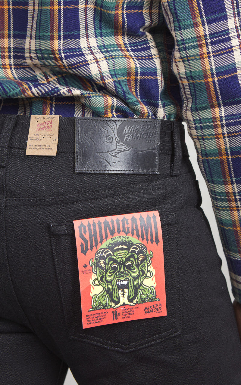 Naked & Famous Denim Weird Guy Shinigami Selvedge Black 18oz