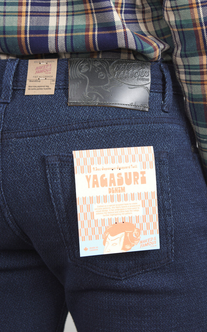 Naked & Famous Denim Weird Guy Yagasuri Denim Indigo