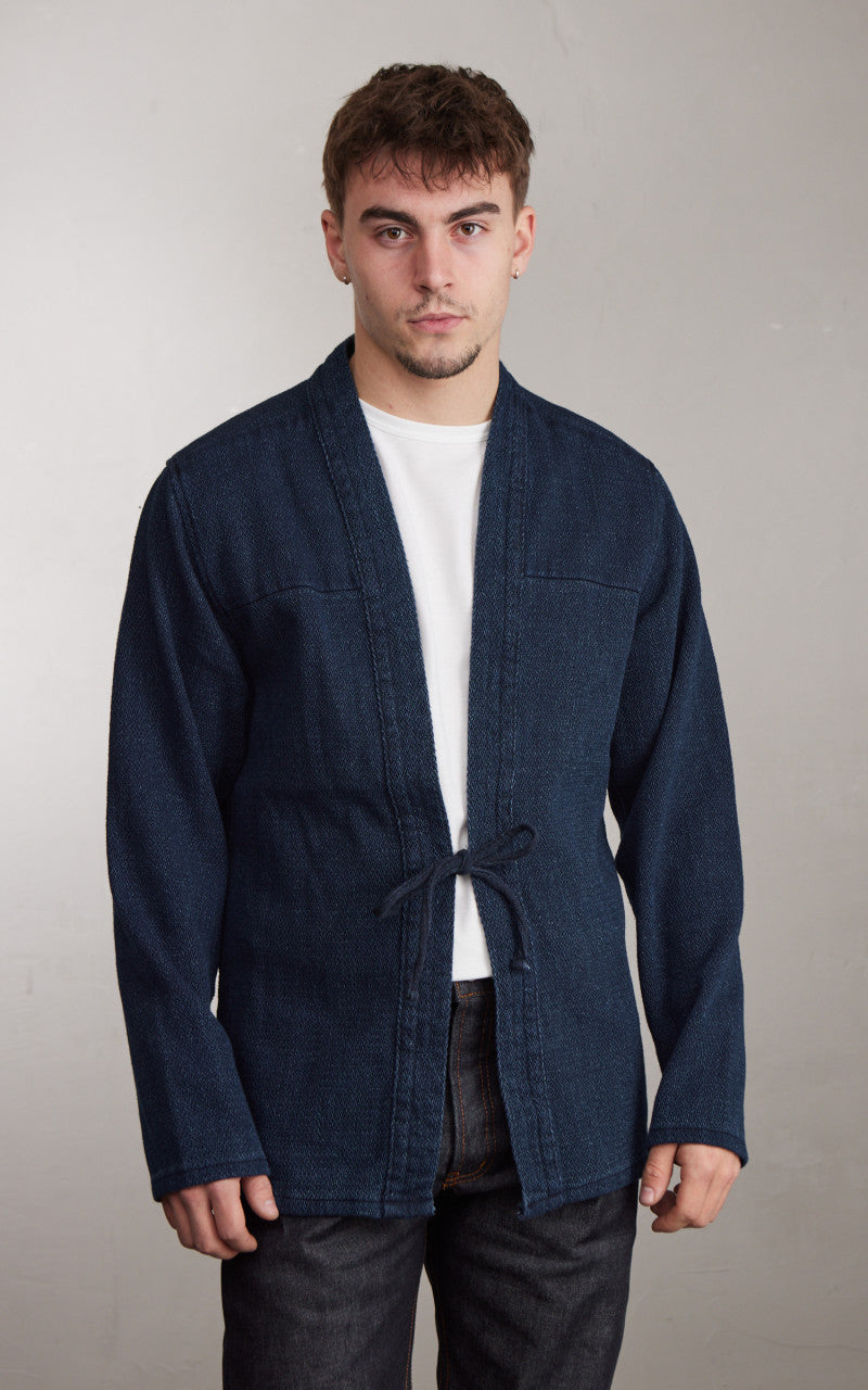 Naked & Famous Denim Kimono Shirt Yagasuri Denim Indigo