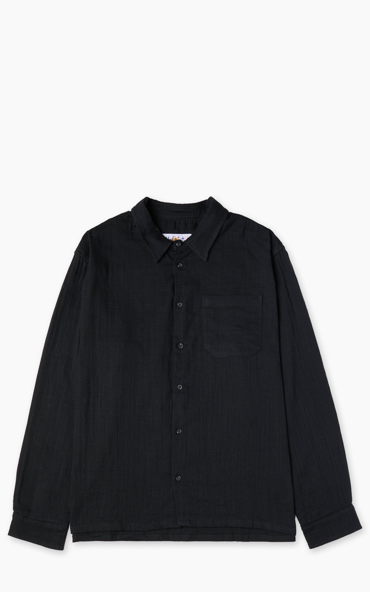 Naked & Famous Denim True Shirt Double Weave Slub Gauze Black