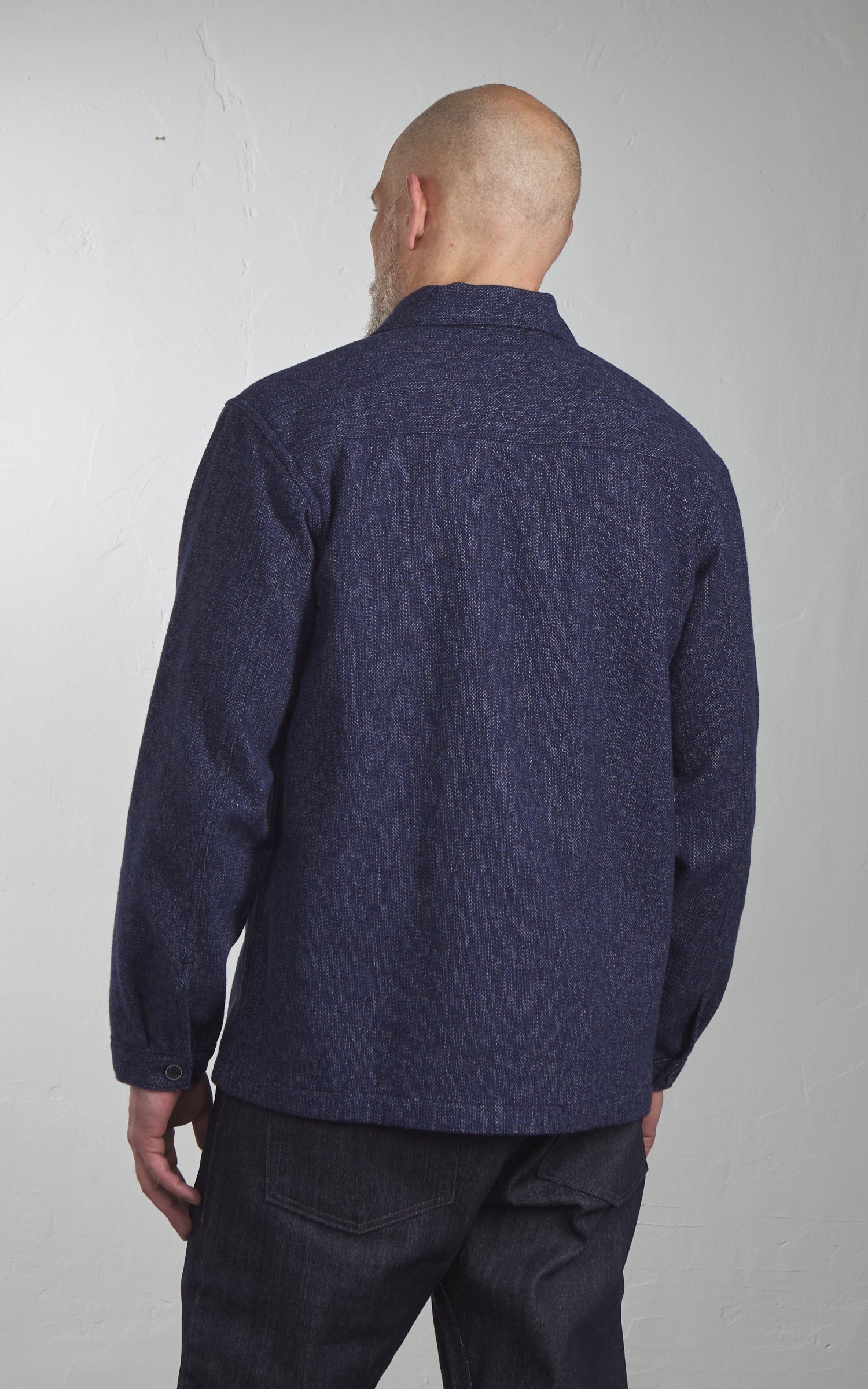 Naked & Famous Denim Work Shirt Herringbone Triple Twist Indigo